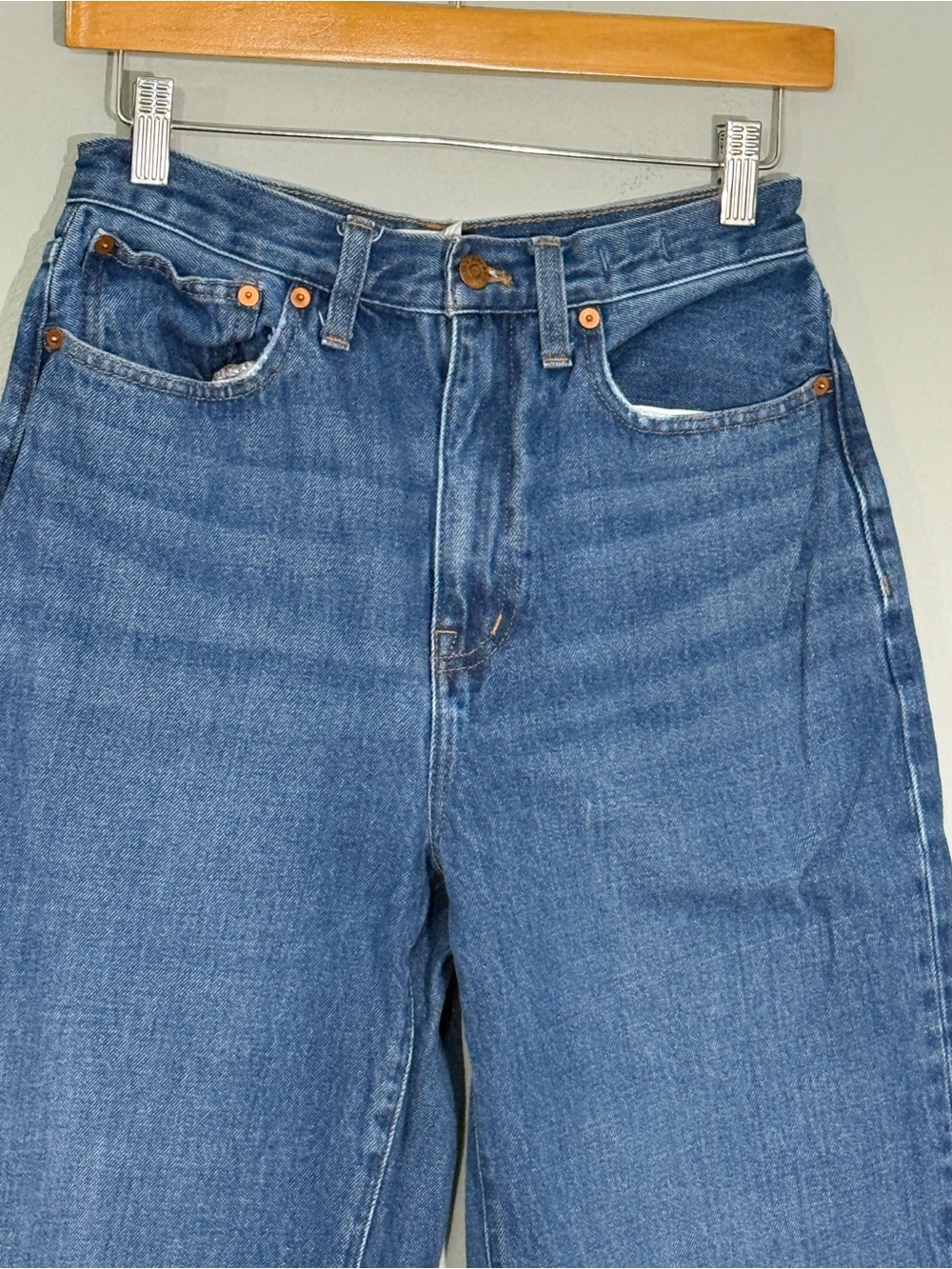 Madewell Baggy Straight Jeans Size 27 Medium Wash High Rise Denim - Picture 3 of 14